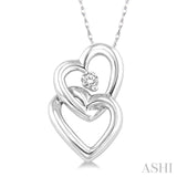 1/20 Ctw Round Cut Diamond Pendant in 14K White Gold with Chain