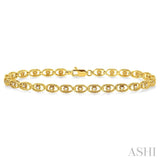 1/4 Ctw Oval Shape Single Cut Diamond Link Bracelet in 10K Yellow Gold