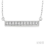 1/5 ctw Round Cut Diamond Stick Pendant in 10K White Gold with Chain