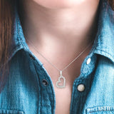 1/10 ctw Round Cut Diamond Heart Pendant in 14K White Gold with Chain