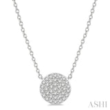 1/6 Ctw Disc Round Cut Diamond Pendant in 10K White Gold