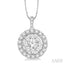 Round Shape Halo Lovebright Essential Diamond Pendant