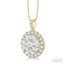 Round Shape Halo Lovebright Essential Diamond Pendant