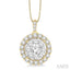 Round Shape Halo Lovebright Essential Diamond Pendant