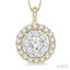 Round Shape Halo Lovebright Essential Diamond Pendant