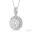 Round Shape Halo Lovebright Essential Diamond Pendant