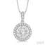 Round Shape Halo Lovebright Essential Diamond Pendant