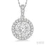 Round Shape Halo Lovebright Essential Diamond Pendant