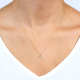 1/10 ctw Scorpio Round Cut Diamond Zodiac Pendant With Chain in 10K Yellow Gold