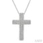 Three Row Cross Diamond Fashion Pendant