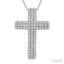 Three Row Cross Diamond Fashion Pendant