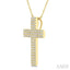 Three Row Cross Diamond Fashion Pendant