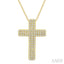 Three Row Cross Diamond Fashion Pendant