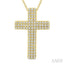Three Row Cross Diamond Fashion Pendant