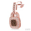 Cushion Shape Champagne Halo Diamond Fashion Earrings