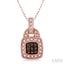 Cushion Shape Champagne Halo Diamond Fashion Pendant