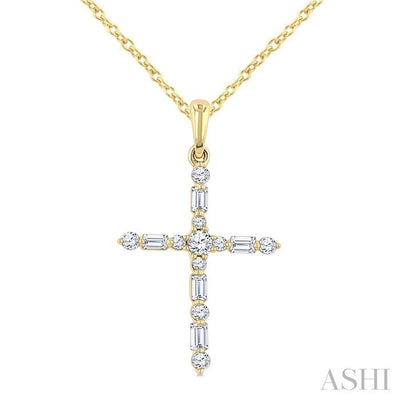 Cross Baguette Diamond Fashion Pendant