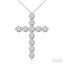 11 Stone Cross Diamond Fashion Pendant