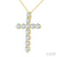 11 Stone Cross Diamond Fashion Pendant