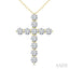 11 Stone Cross Diamond Fashion Pendant