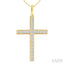 Pave-Set Cross Diamond Fashion Pendant