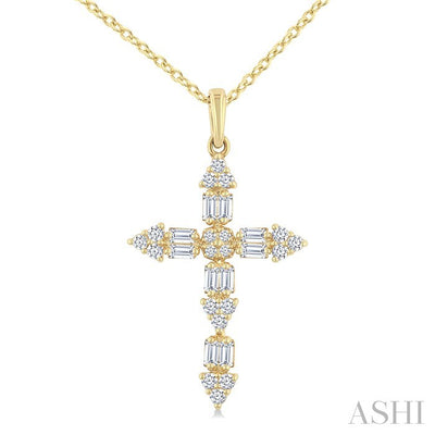 Cross Baguette Diamond Fashion Pendant