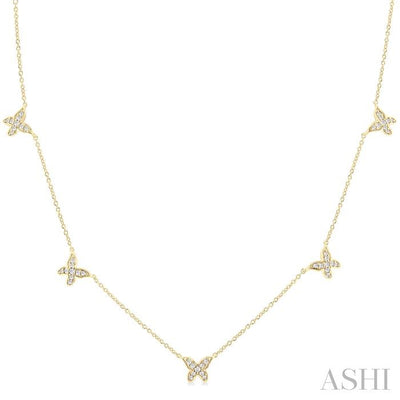Butterfly Diamond Station Necklace