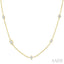 Mixed Shape Bezel Set Diamond Station Necklace