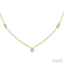 Mixed Shape Bezel Set Diamond Station Necklace
