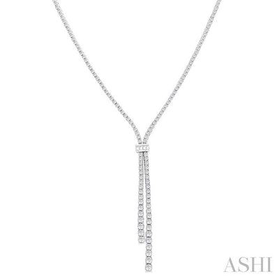 Split Diamond Lariat Y Necklace