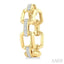 Bold Octagon Shape Link Diamond Fashion Hoop Earrings