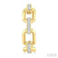 Bold Octagon Shape Link Diamond Fashion Hoop Earrings