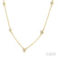 Clover Bezel Set Diamond Station Necklace