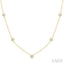 Clover Bezel Set Diamond Station Necklace