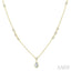 Pear Shape Bezel Set Drop Necklace