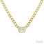 Emerald Shape Curb & Cuban Diamond Fashion Necklace