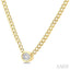 Oval Shape Curb & Cuban Diamond Fashion Necklace