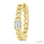 Emerald Shape Curb Diamond Fashion Hoop Earrings