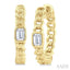 Emerald Shape Curb Diamond Fashion Hoop Earrings