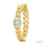 Oval Shape Curb Diamond Fashion Hoop Earrings