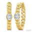 Oval Shape Curb Diamond Fashion Hoop Earrings