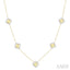 Clover Fluted Diamond Station Necklace