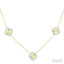 Clover Fluted Diamond Station Necklace