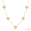 Clover Fluted Diamond Station Fashion Necklace