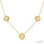 Clover Fluted Diamond Station Fashion Necklace