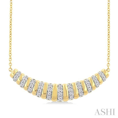 Ribbed Diamond Dome Necklace