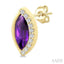 Marquise Shape Gemstone & Diamond Stud Earrings