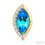 Marquise Shape Gemstone & Diamond Stud Earrings