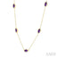 Marquise Shape Gemstone & Diamond Station Necklace