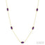 Marquise Shape Gemstone & Diamond Station Necklace